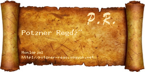 Potzner Regő névjegykártya